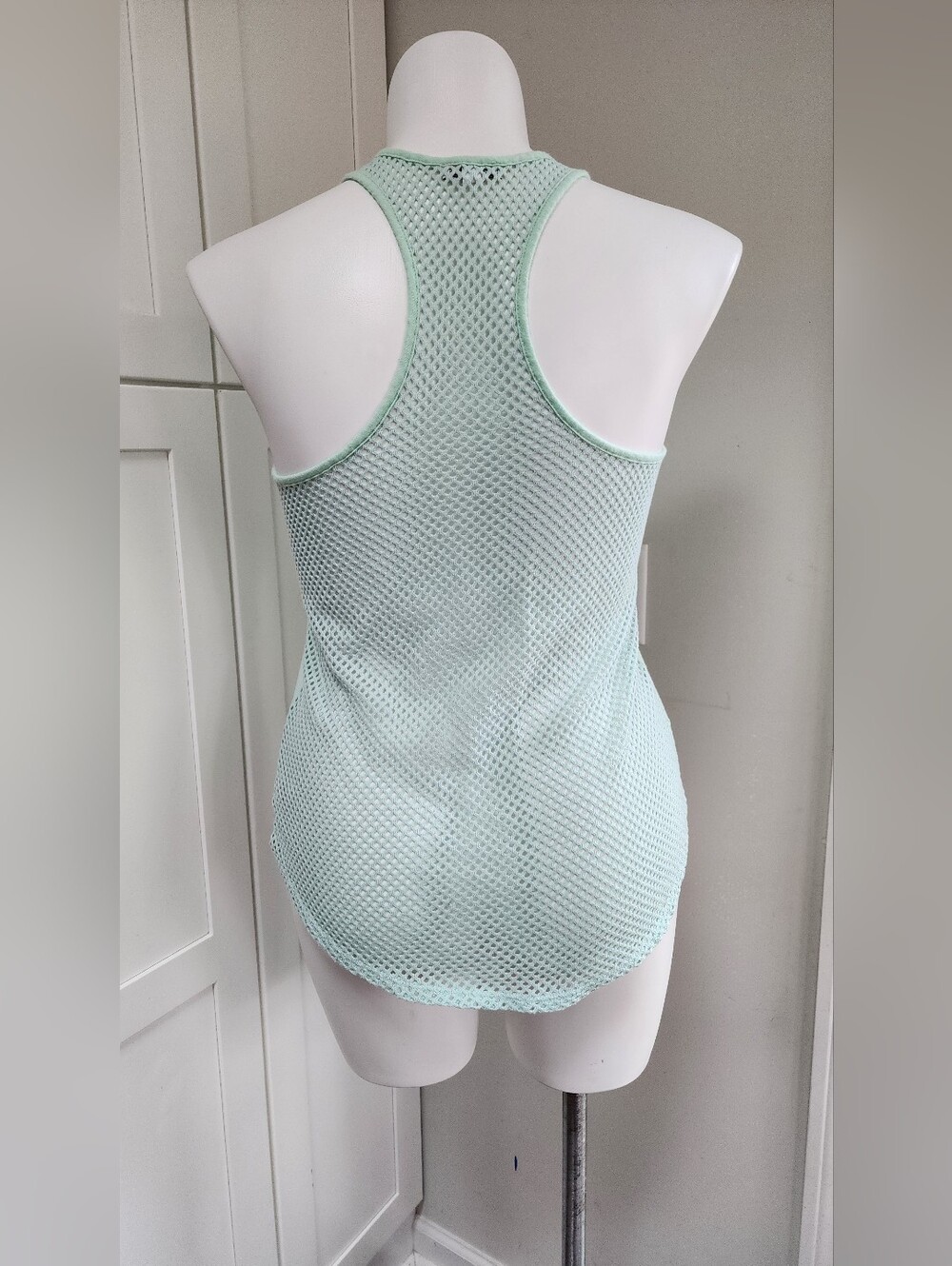 Express Mint Green Mesh Back Racerback Tank Top - Picture 5 of 7